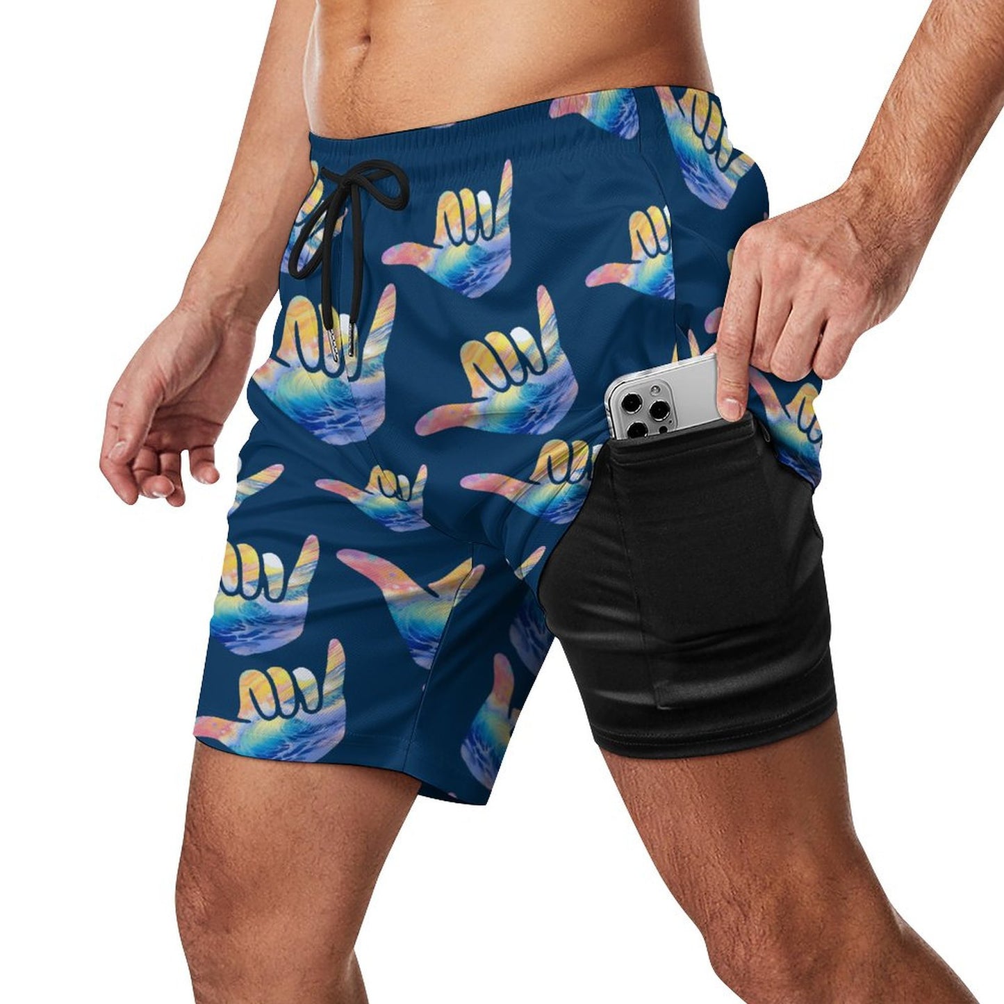 Men's Hawaiian shorts with 4 Pockets