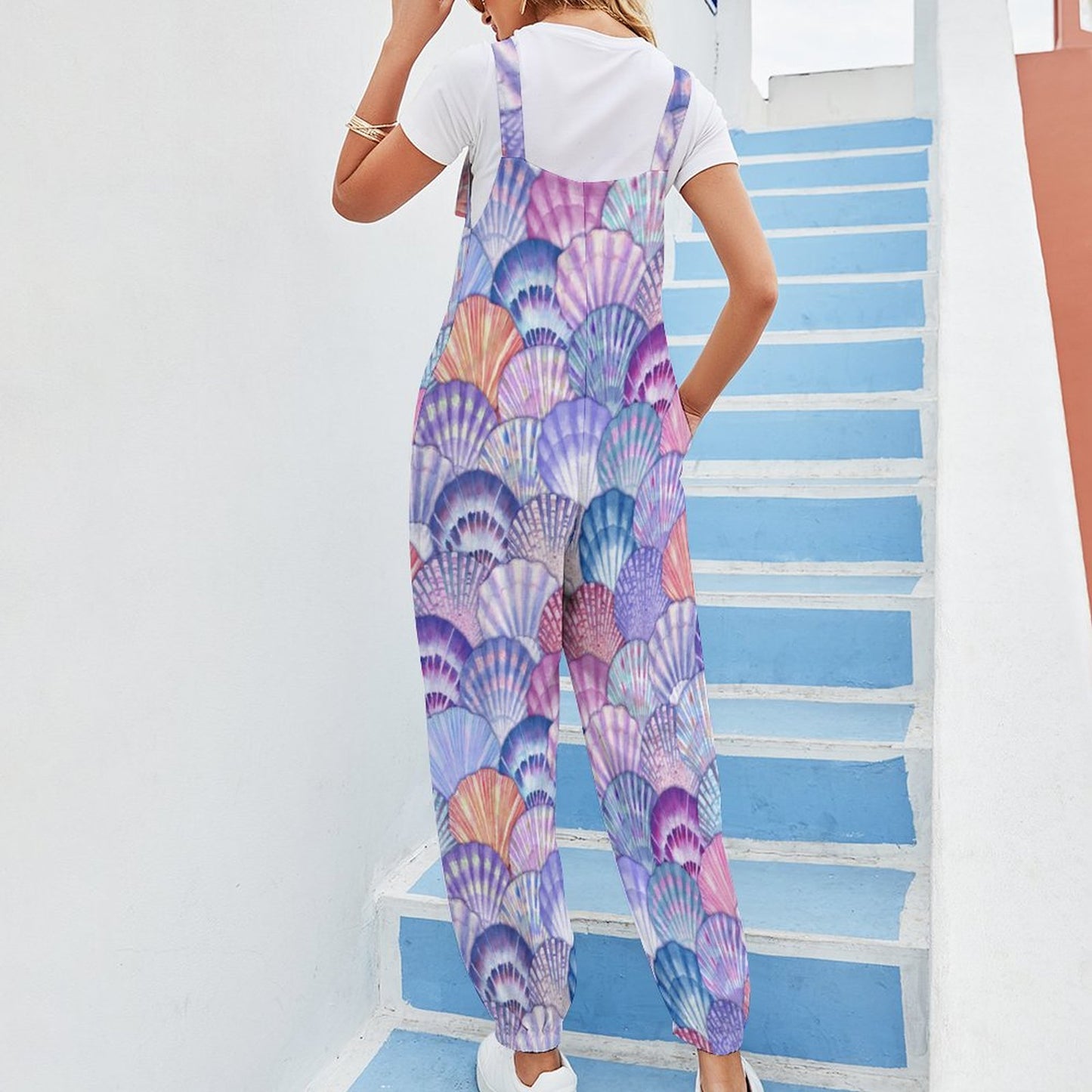 Adjustable Tie Straps Jumpsuit With a Comfortable Coastal Vibe