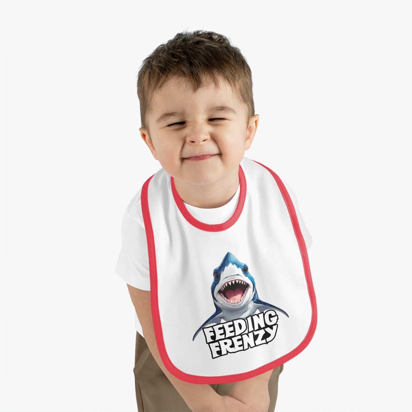 Feeding Frenzy Baby Bib | With Cute Baby Shark Art