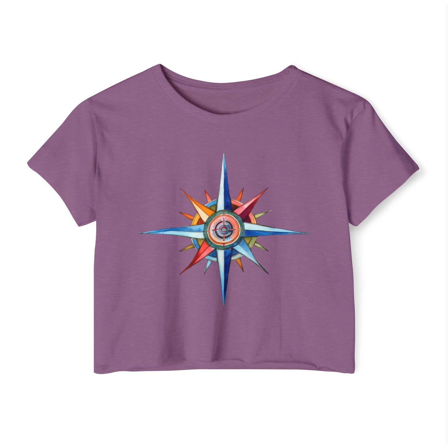 Nautical Style Crop Top | Compass Art Print