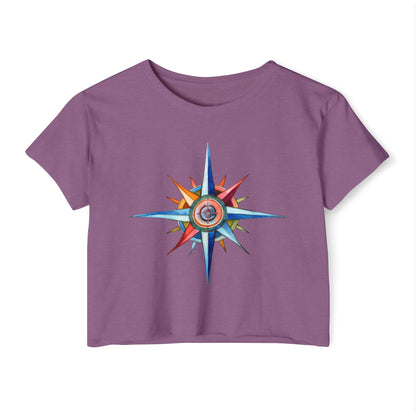 Nautical Style Crop Top | Compass Art Print