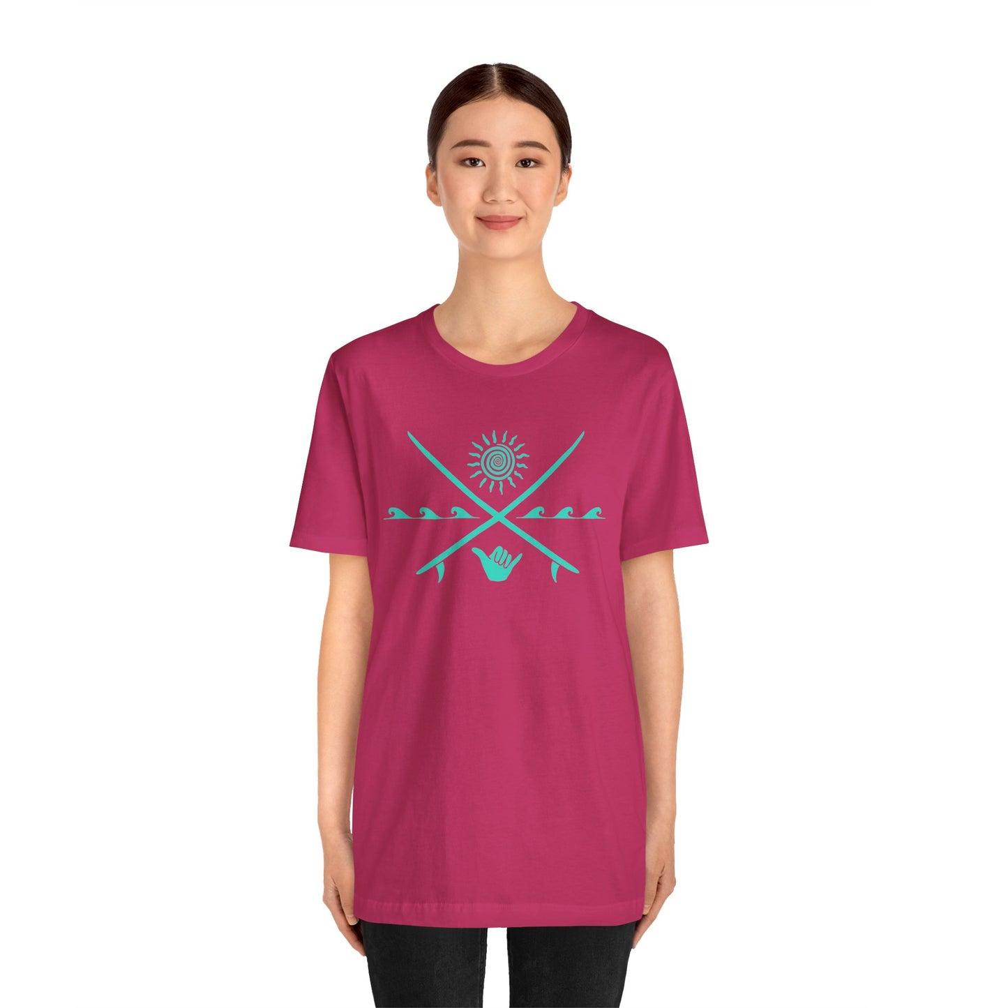 Beachy | Bella+Canvas |  Classic Crossed Boards Shaka | T-Shirt