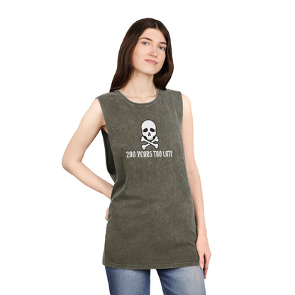 Jolly Roger Pirate - Unisex Stonewash Pirate Themed Tank Top 🏴‍☠️