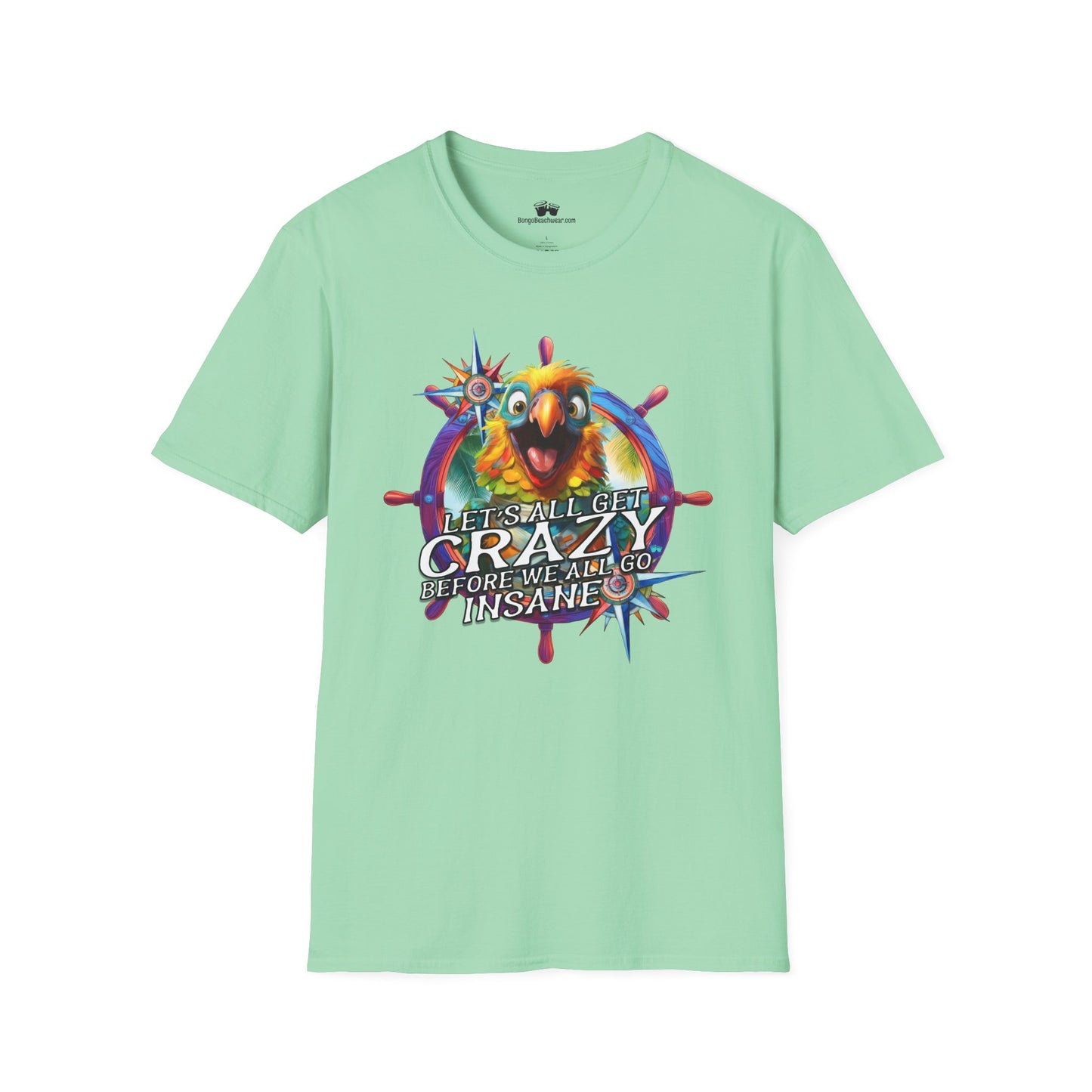 Crazy ParrotHead  | Unisex Softstyle T-Shirts In Tropical Colors