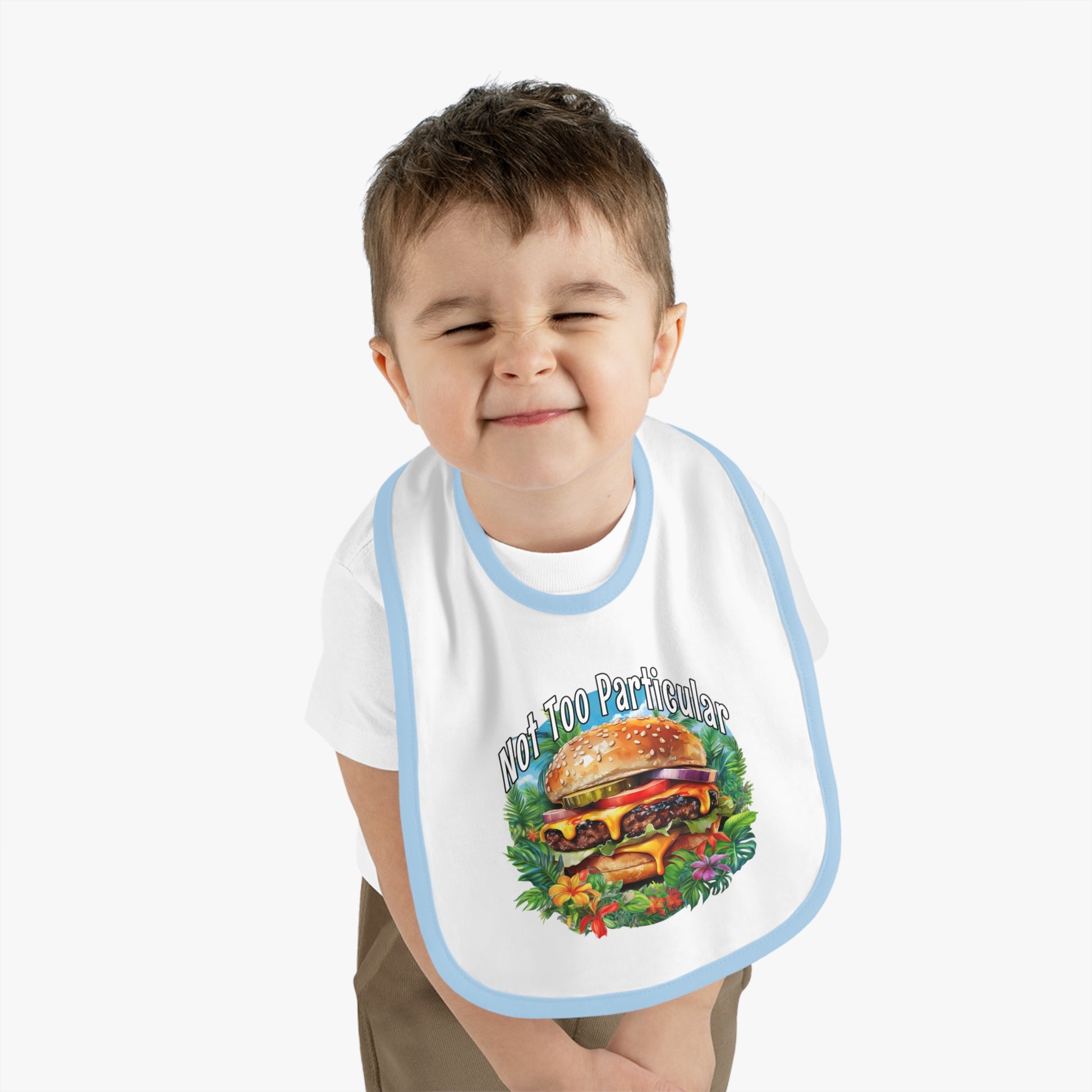 Baby Bib - Cheeseburger in Paradise Design