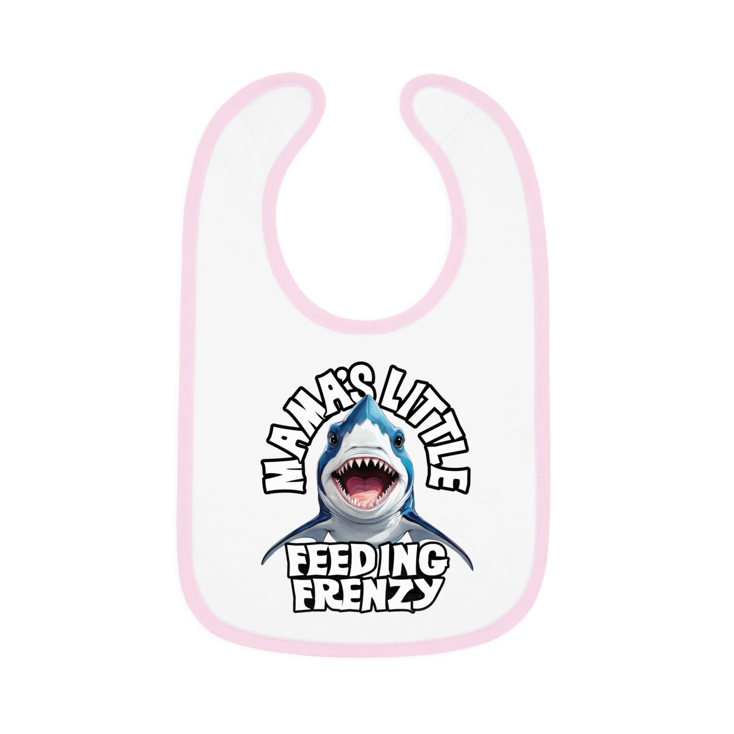 Mama's Little Feeding Frenzy Baby Bib With Cute Cartoon Baby Shark.