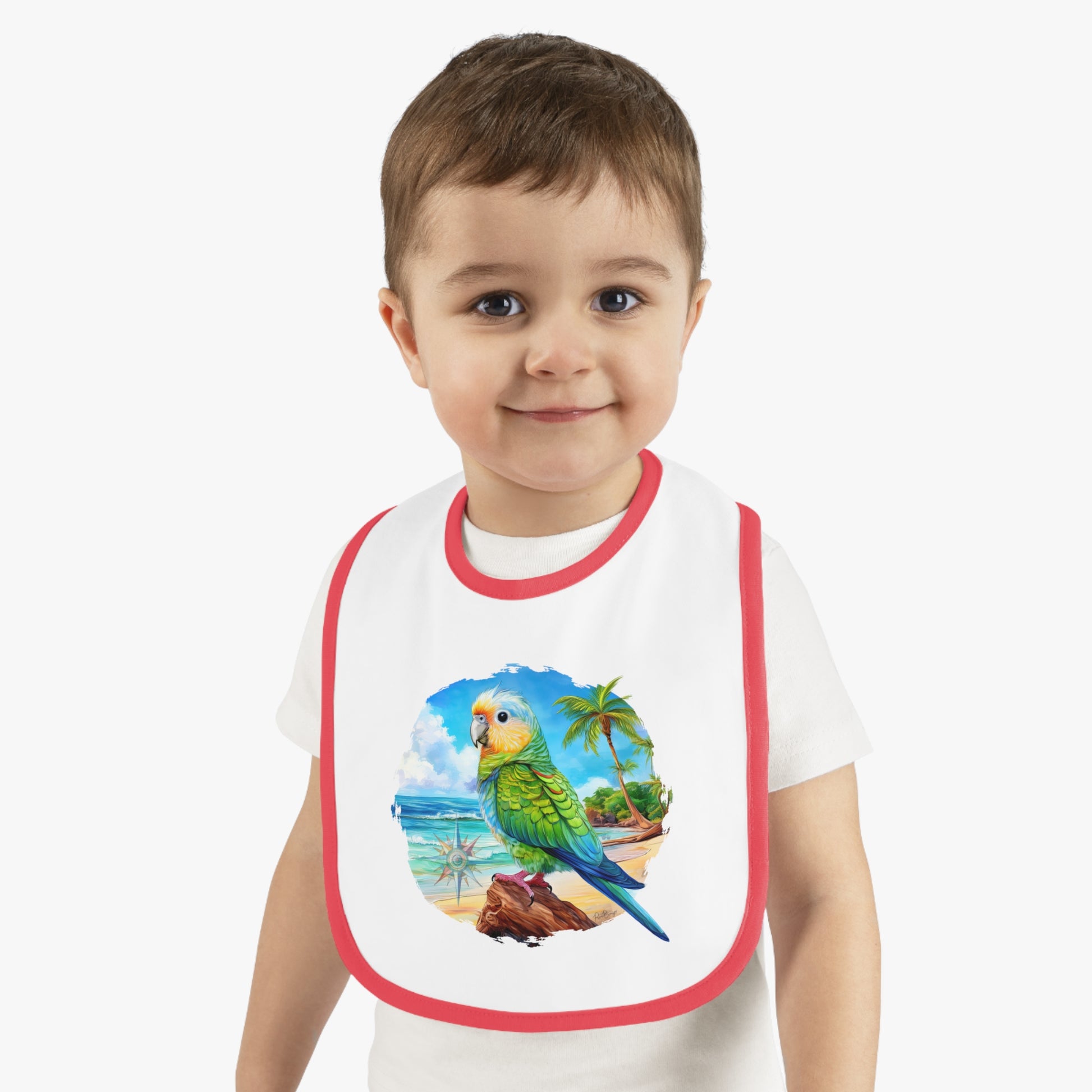 Cute Parakeet Art Baby Bib