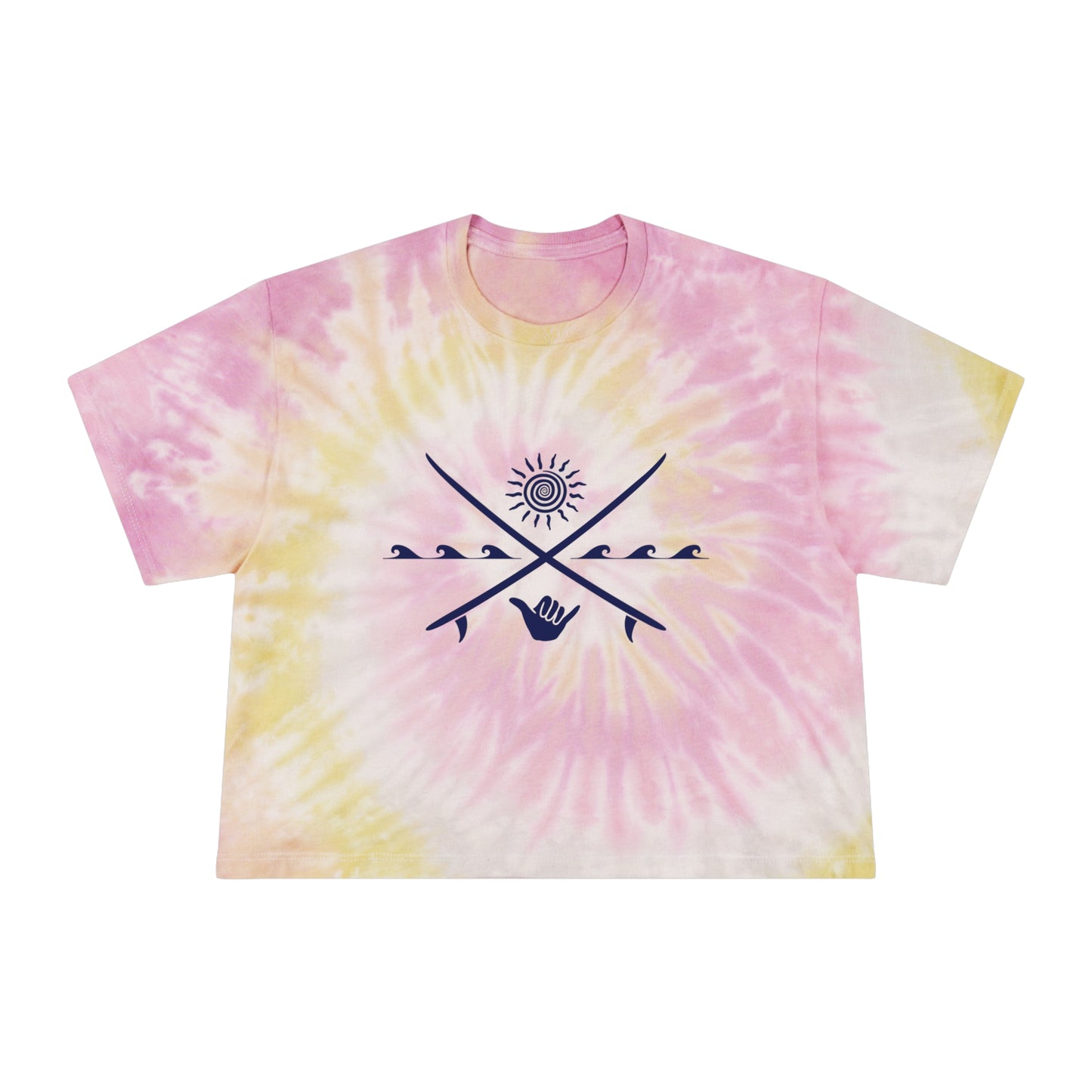 Women's Tie-Dye Crop Tee | Sun Shaka Crossed Surfboards