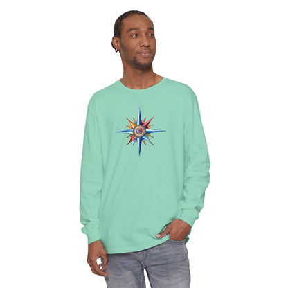 Crazy ParrotHead Long Sleeve T-Shirt - Compass on Front