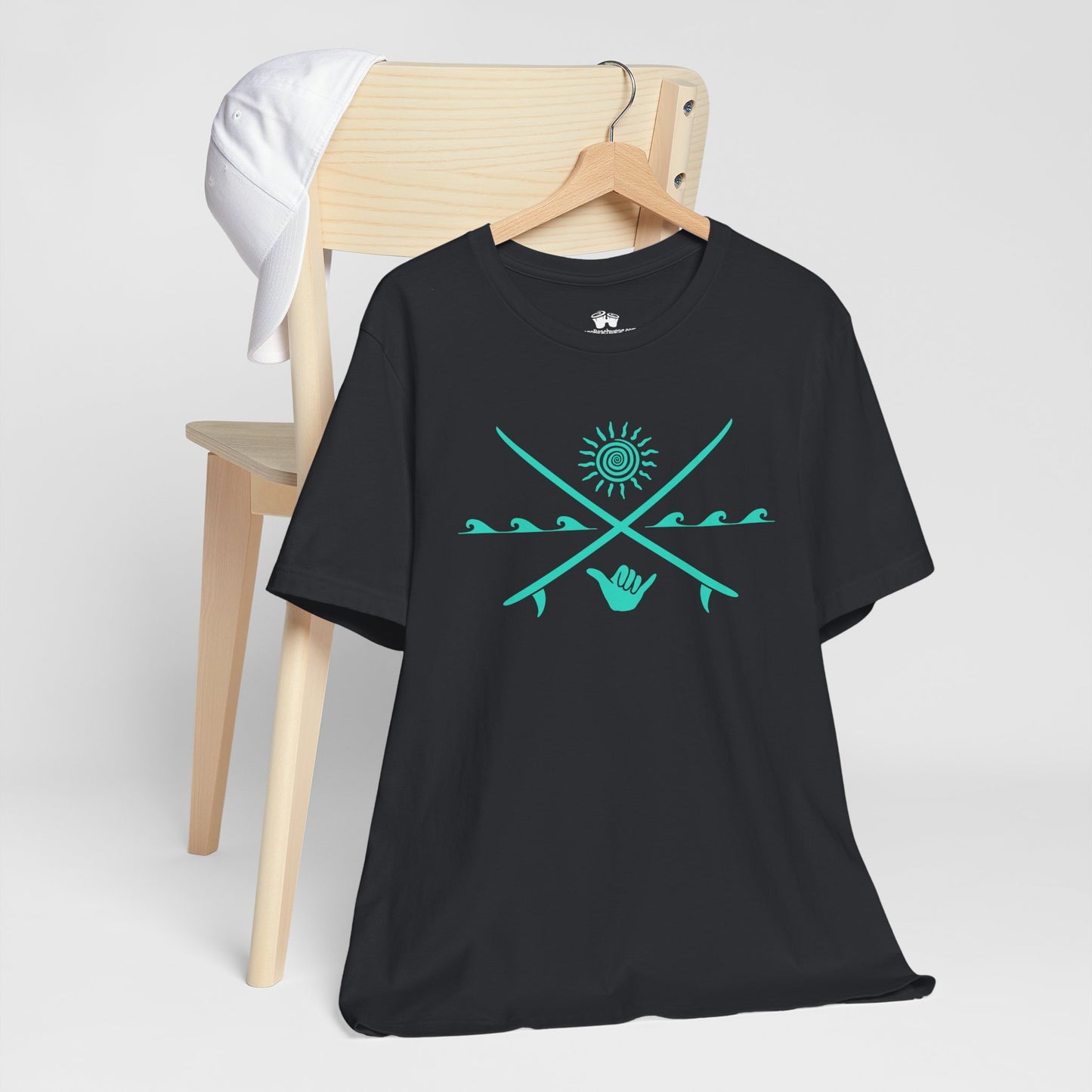 Beachy | Bella+Canvas |  Classic Crossed Boards Shaka | T-Shirt