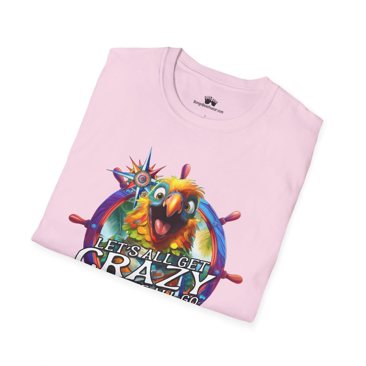 Crazy ParrotHead  | Unisex Softstyle T-Shirts In Tropical Colors