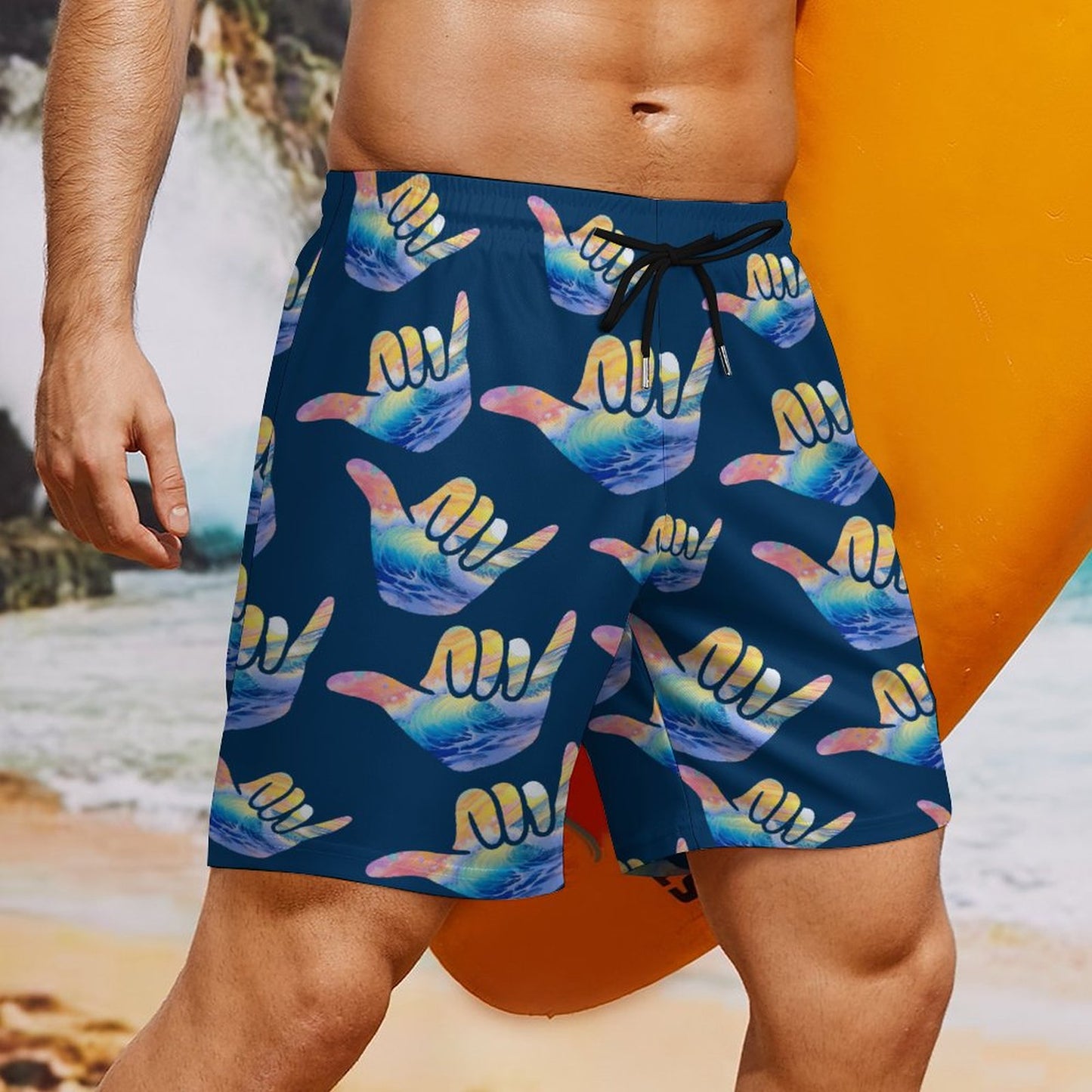 Men's Hawaiian shorts with 4 Pockets