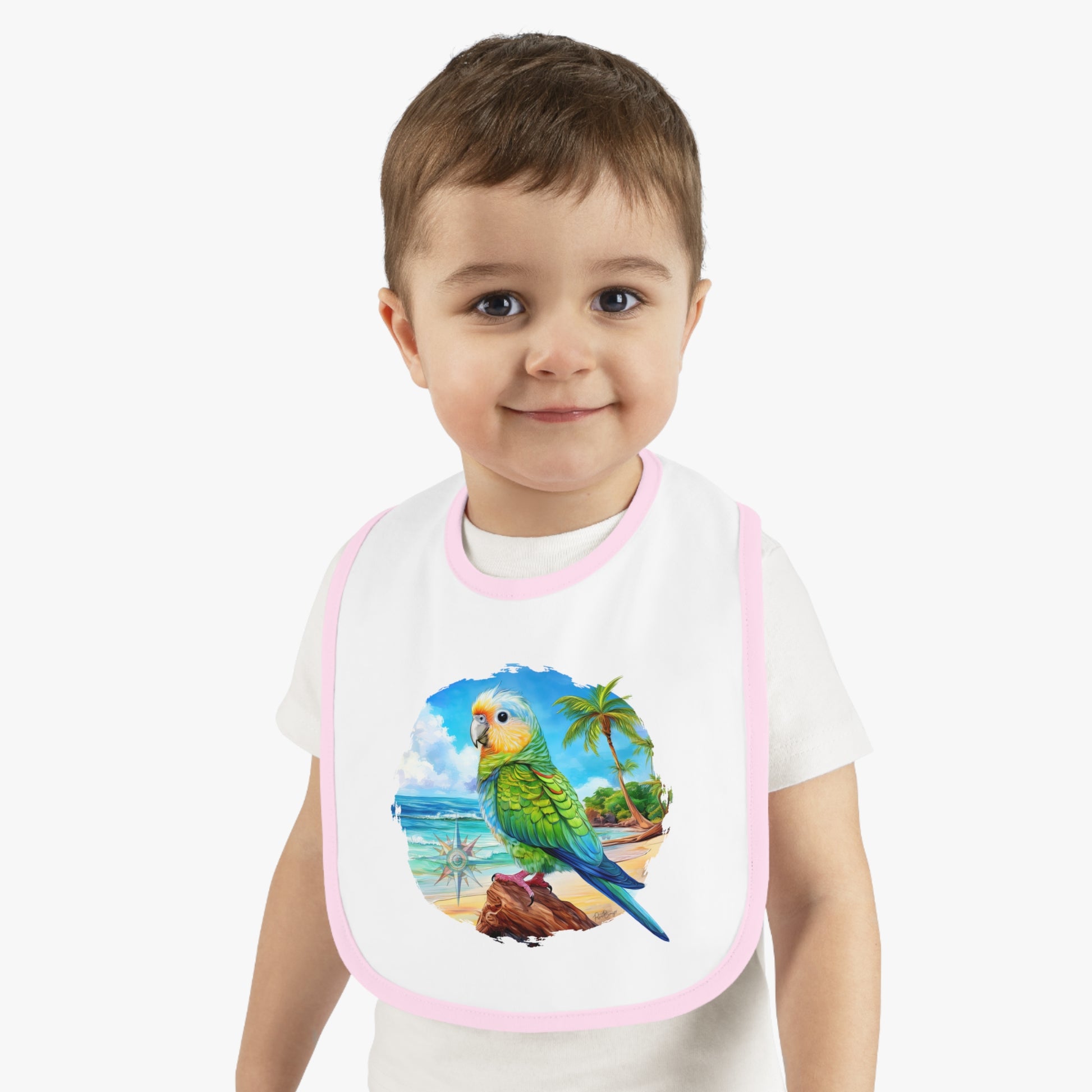 Cute Parakeet Art Baby Bib