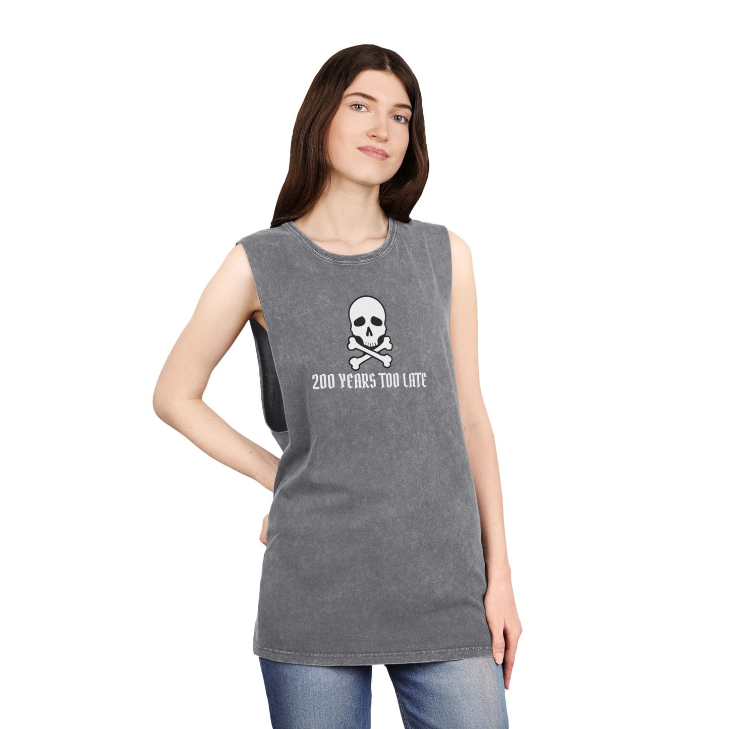 Jolly Roger Pirate - Unisex Stonewash Pirate Themed Tank Top 🏴‍☠️