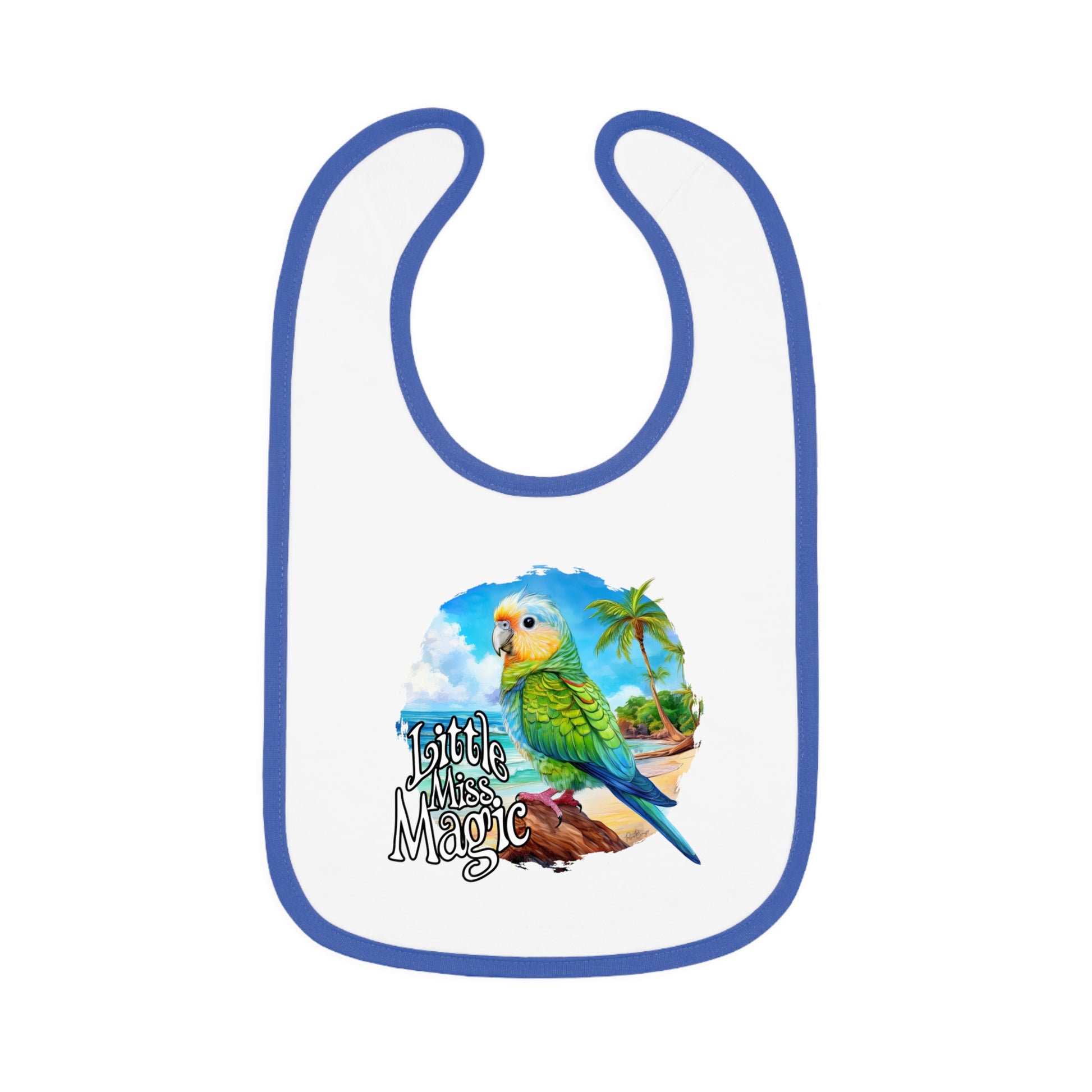 Little Miss Magic Baby Bib | With Cute Parakeet Art