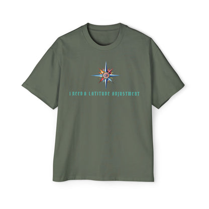 T-Shirts Men's Oversized Tee | Latitude Adjustment Design