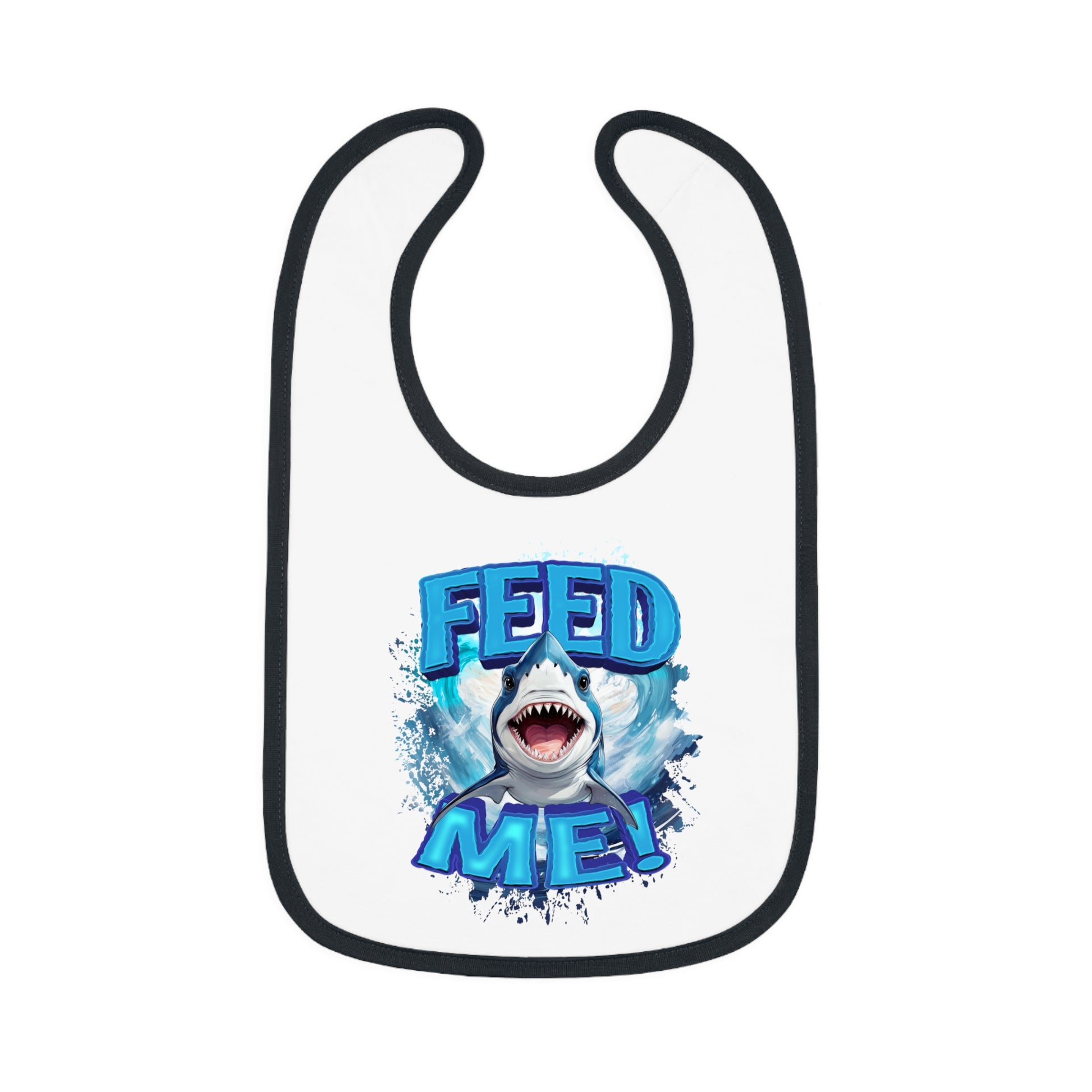 FEED ME! Baby Bib With Cute Baby Shark Design.