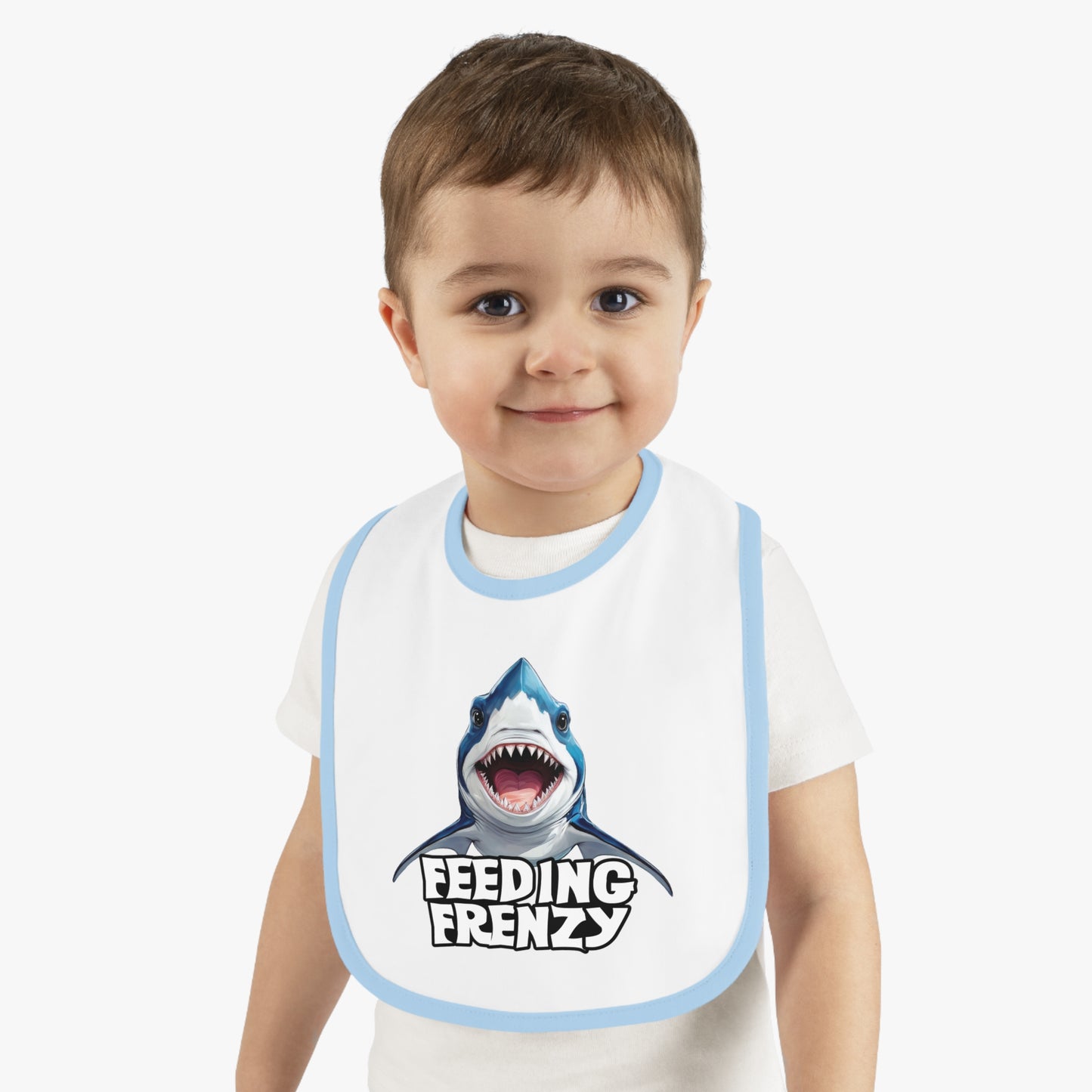 Feeding Frenzy Baby Bib | With Cute Baby Shark Art