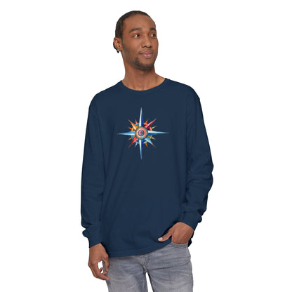 Crazy ParrotHead Long Sleeve T-Shirt - Compass on Front