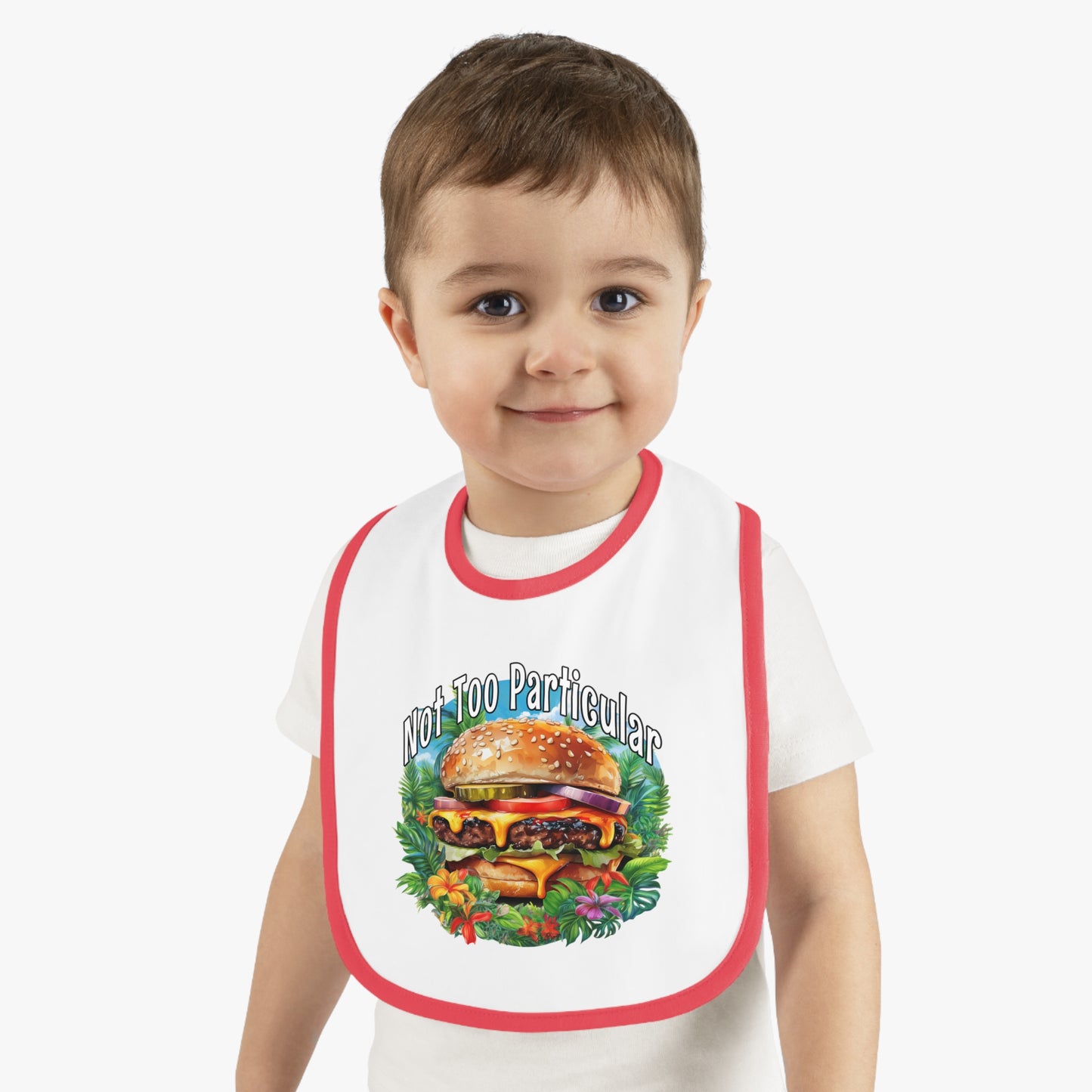 Baby Bib - Cheeseburger in Paradise Design