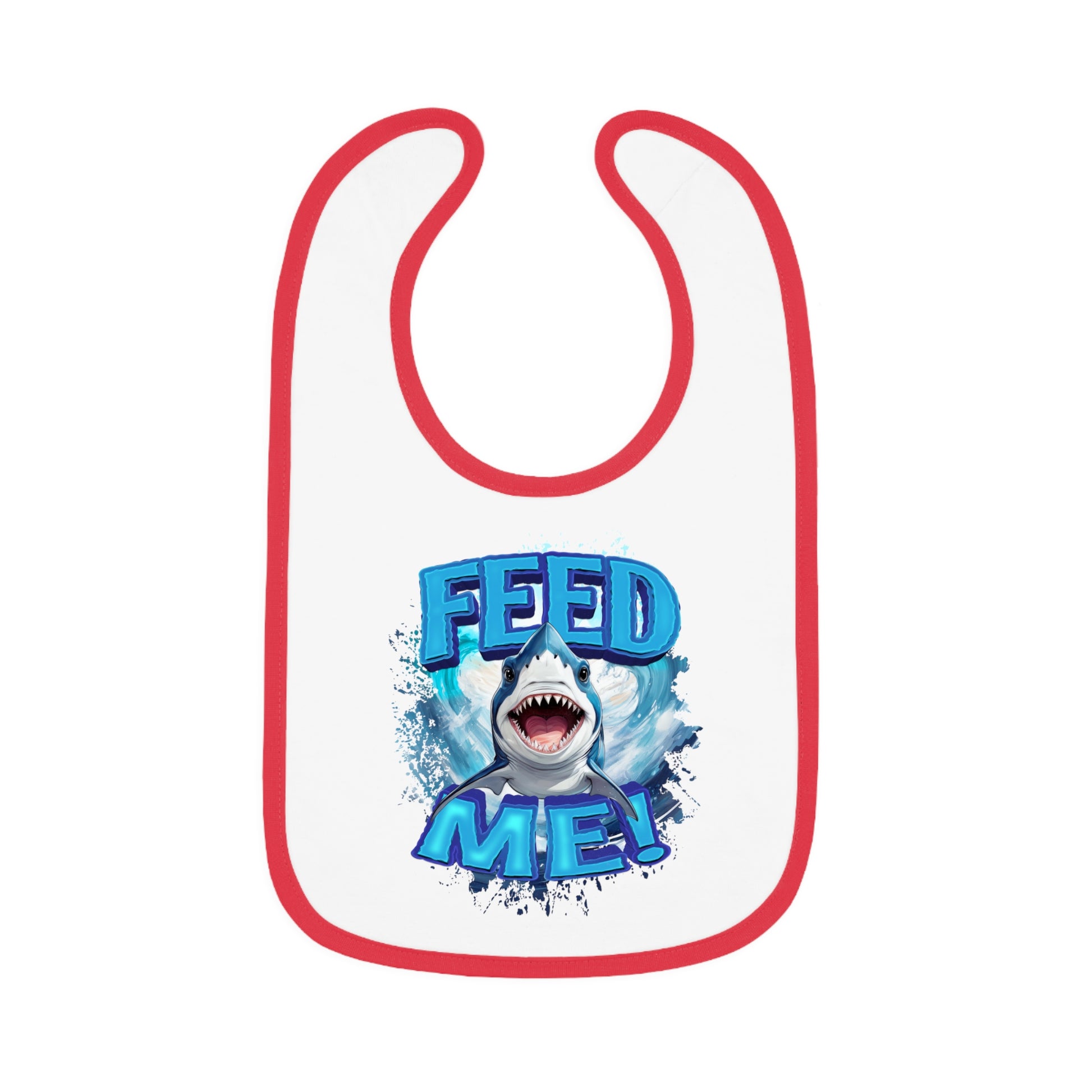 FEED ME! Baby Bib With Cute Baby Shark Design.