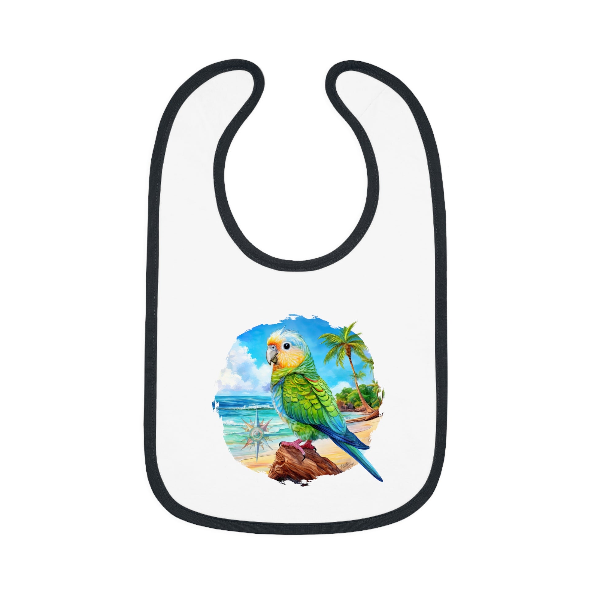 Cute Parakeet Art Baby Bib