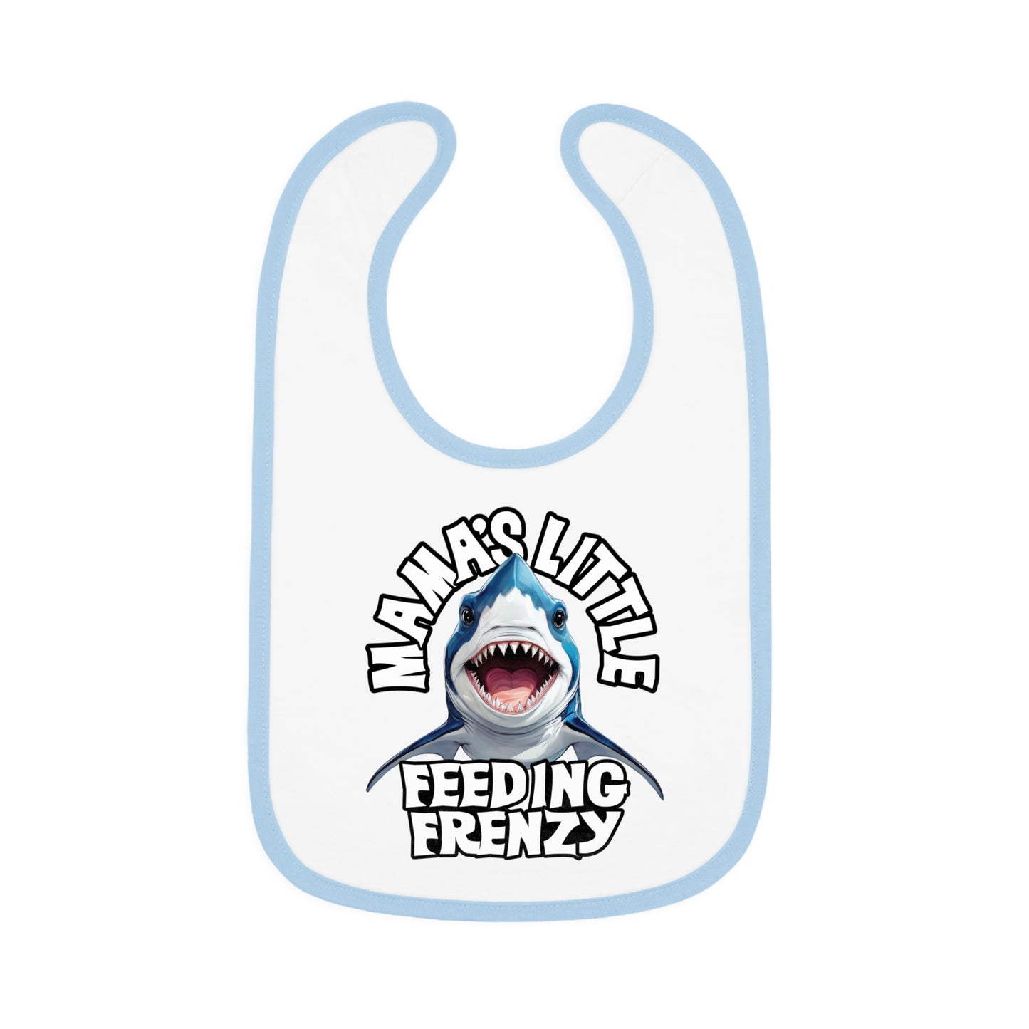 Mama's Little Feeding Frenzy Baby Bib With Cute Cartoon Baby Shark.