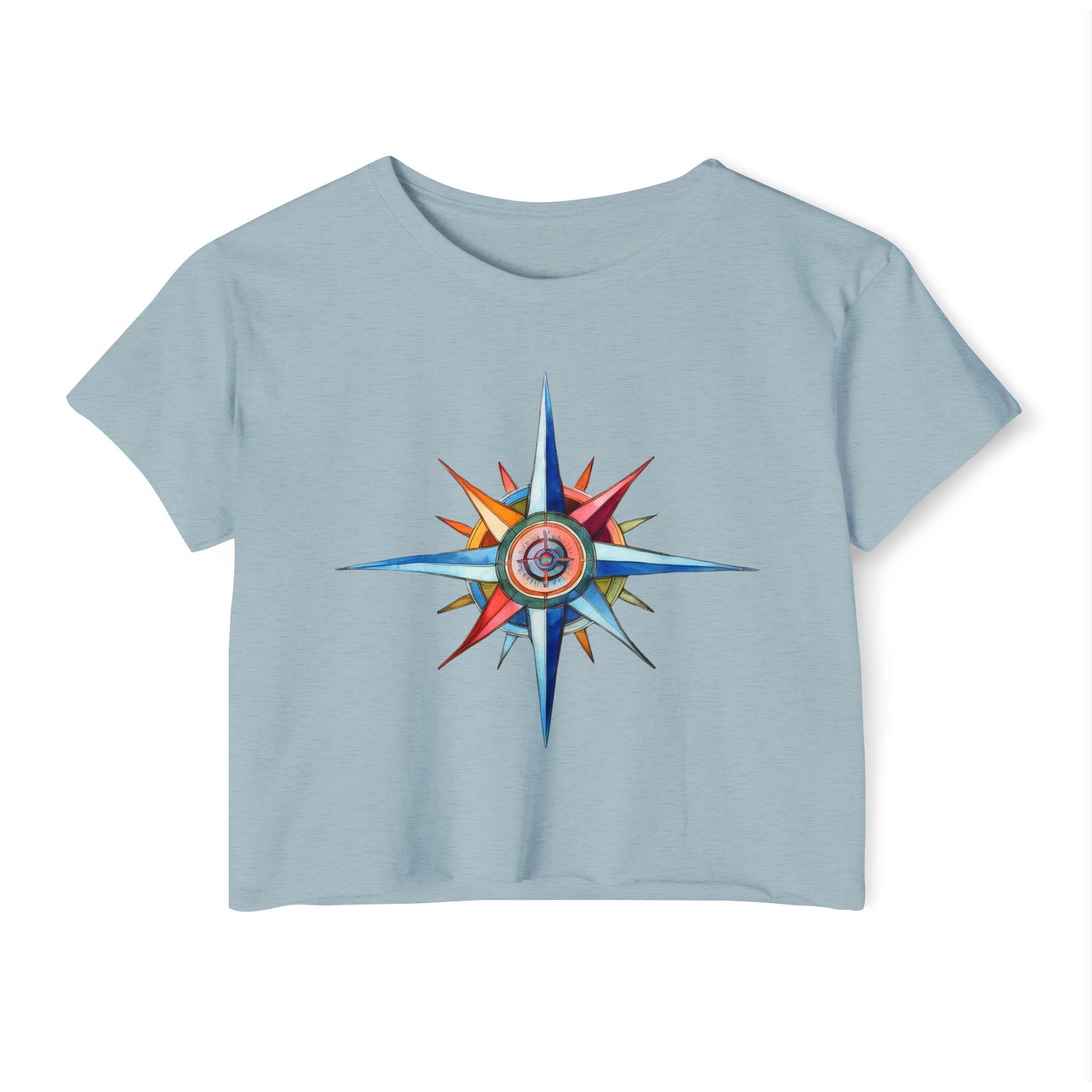 Nautical Style Crop Top | Compass Art Print