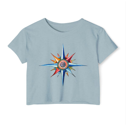 Nautical Style Crop Top | Compass Art Print