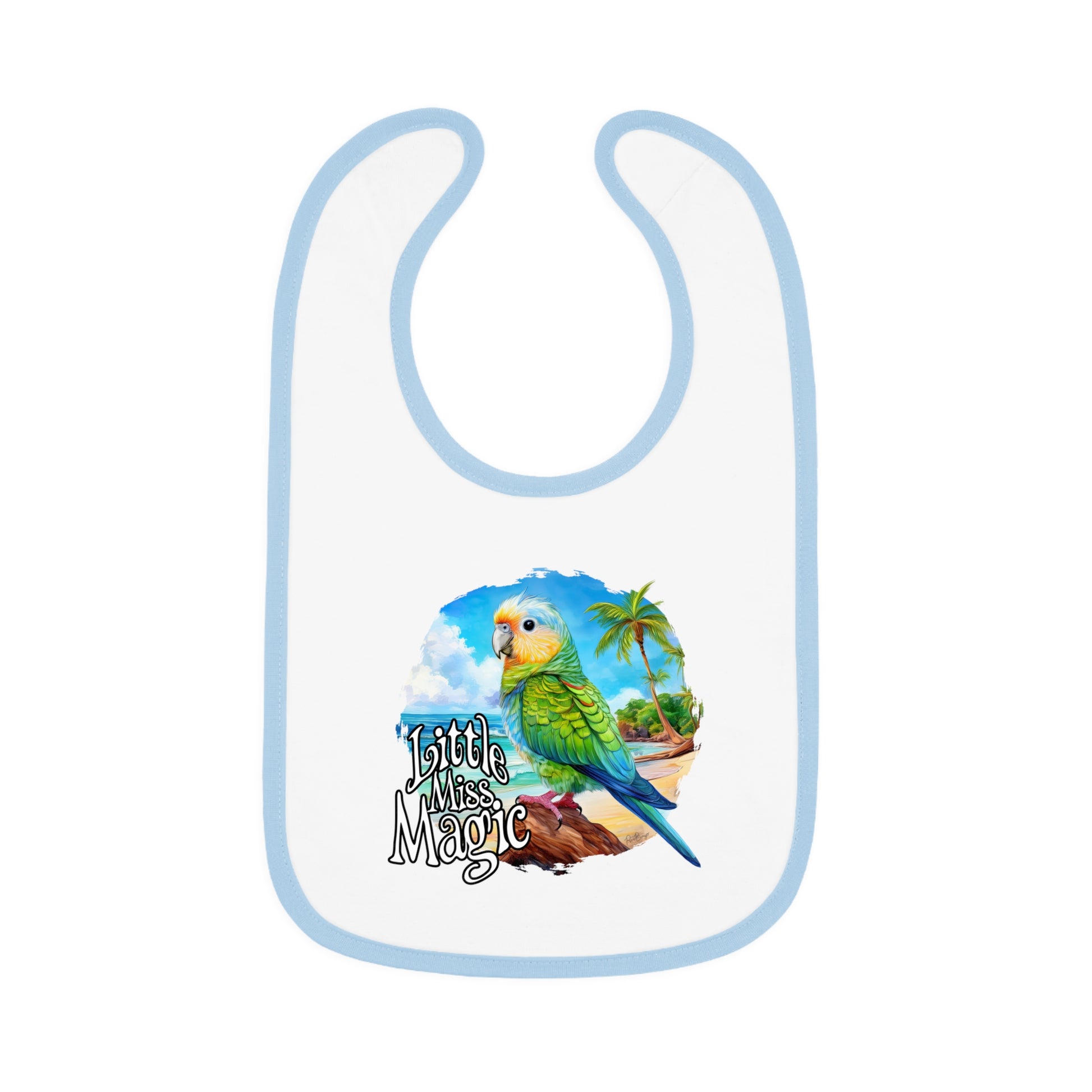 Little Miss Magic Baby Bib | With Cute Parakeet Art