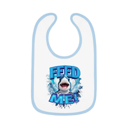 FEED ME! Baby Bib With Cute Baby Shark Design.