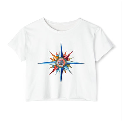 Nautical Style Crop Top | Compass Art Print