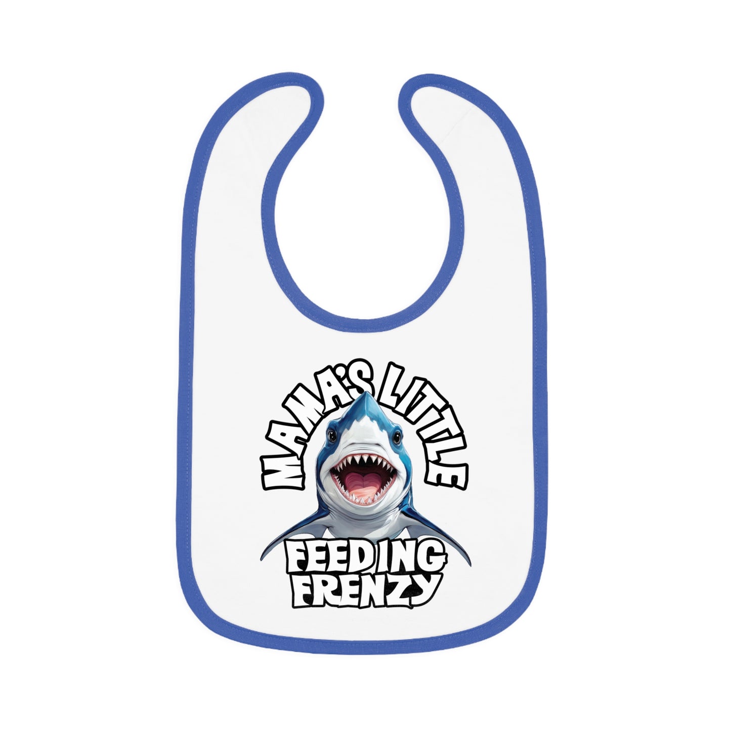 Mama's Little Feeding Frenzy Baby Bib With Cute Cartoon Baby Shark.