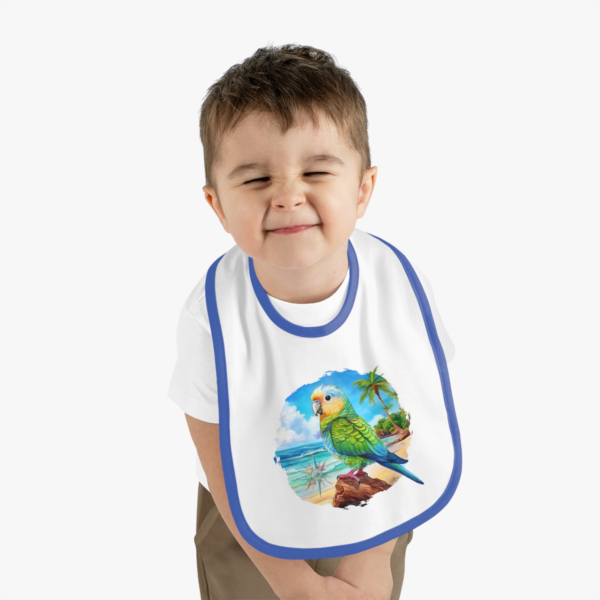 Cute Parakeet Art Baby Bib