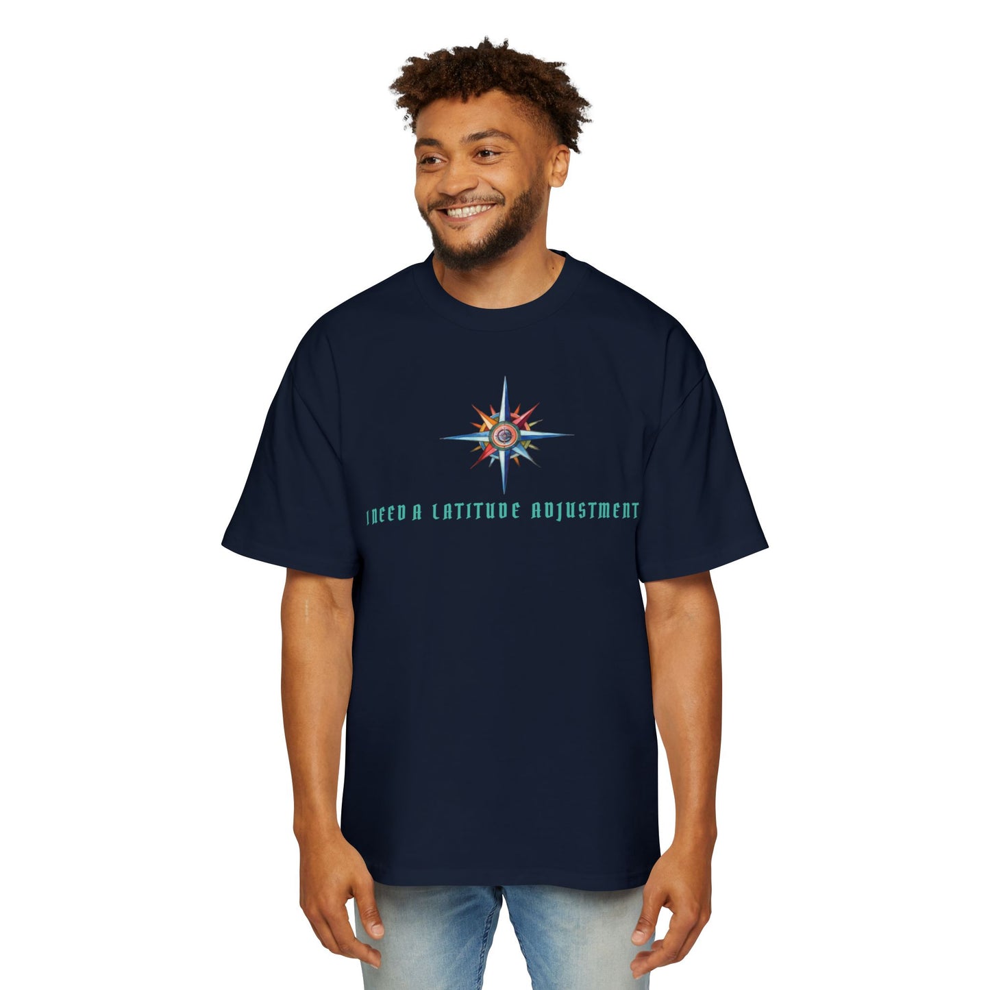 T-Shirts Men's Oversized Tee | Latitude Adjustment Design