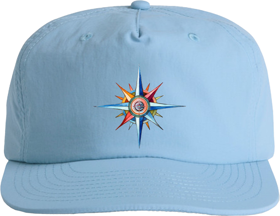 Surf Cap - Coastal Surf Cap With Cool Nautical Compass Design