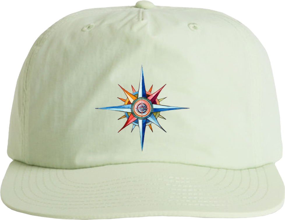 Surf Cap - Coastal Surf Cap With Cool Nautical Compass Design