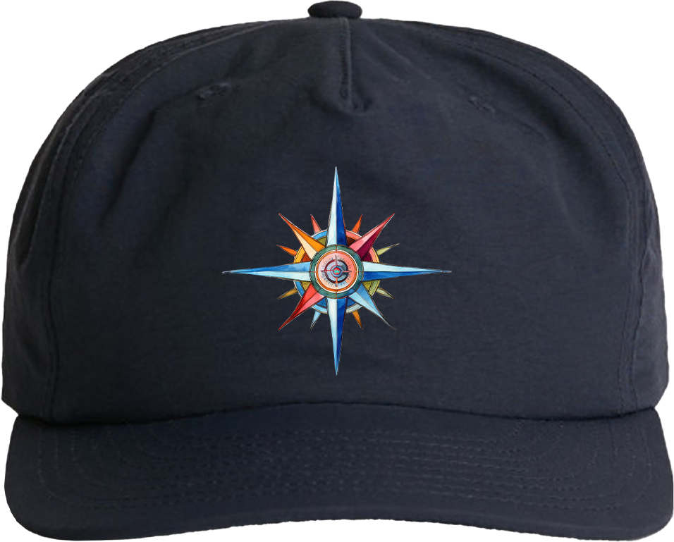 Surf Cap - Coastal Surf Cap With Cool Nautical Compass Design