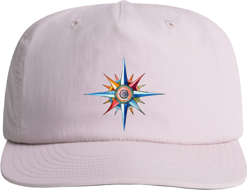 Surf Cap - Coastal Surf Cap With Cool Nautical Compass Design