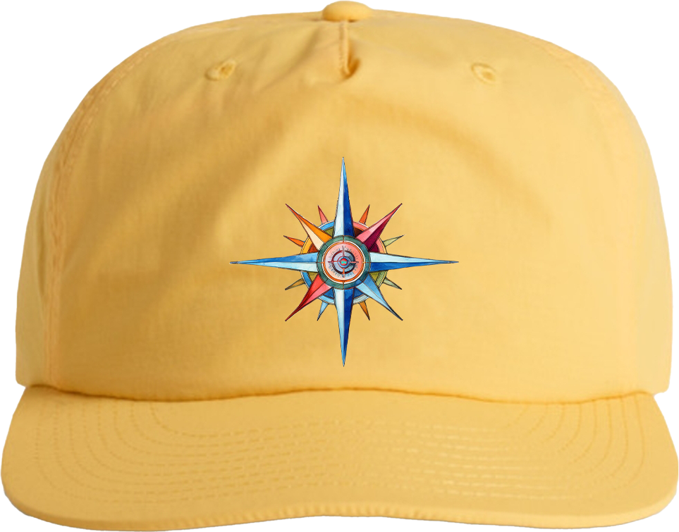 Surf Cap - Coastal Surf Cap With Cool Nautical Compass Design