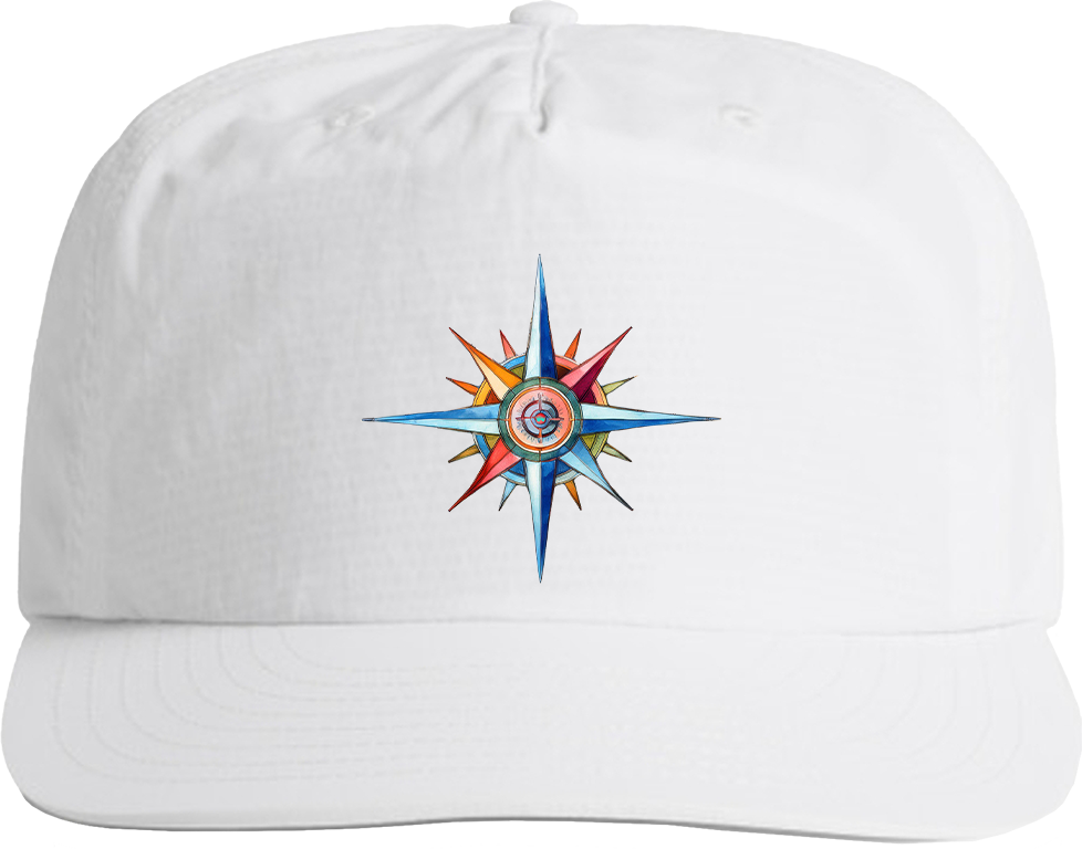 Surf Cap - Coastal Surf Cap With Cool Nautical Compass Design