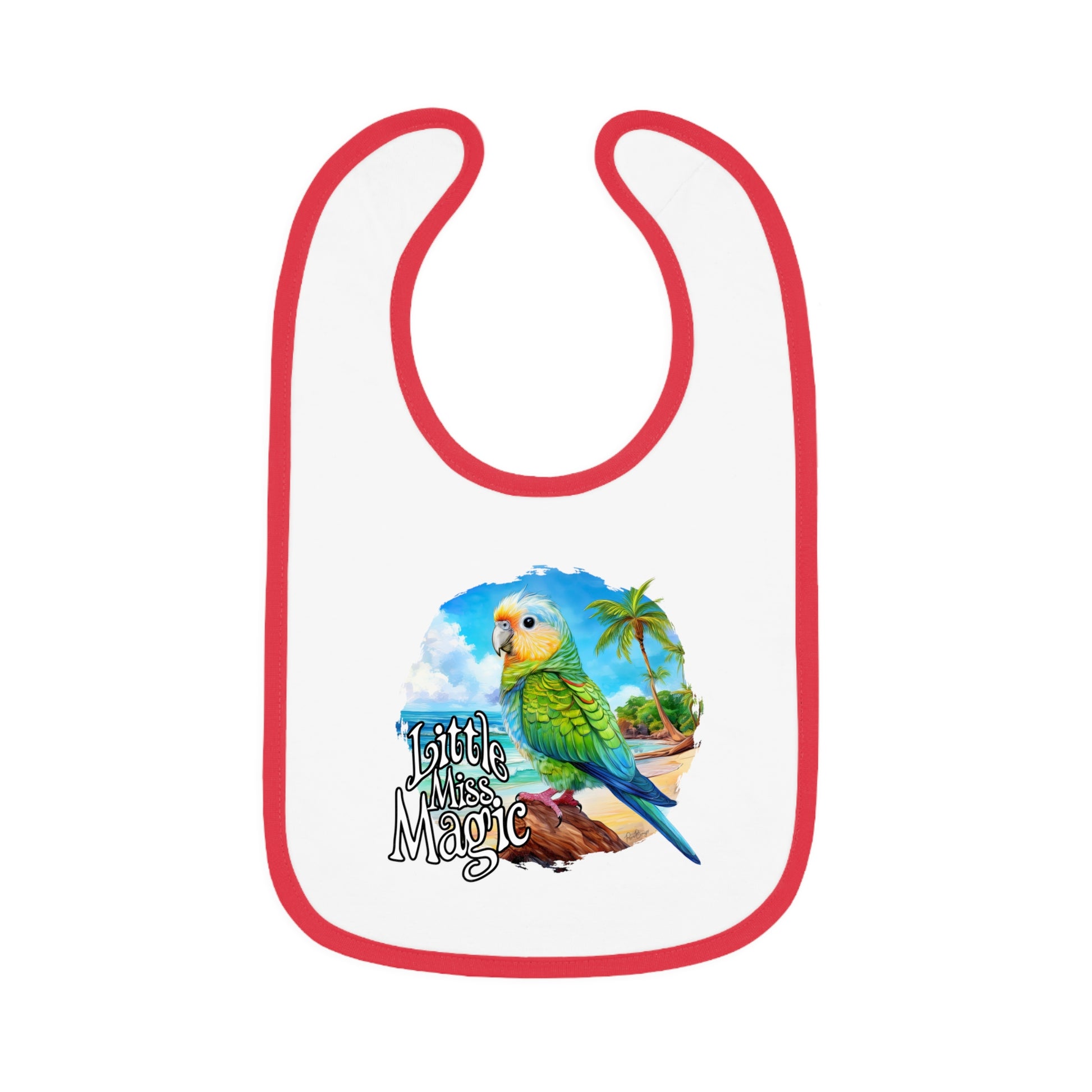 Little Miss Magic Baby Bib | With Cute Parakeet Art