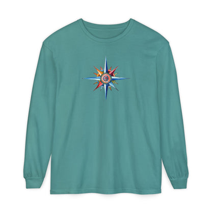 Crazy ParrotHead Long Sleeve T-Shirt - Compass on Front