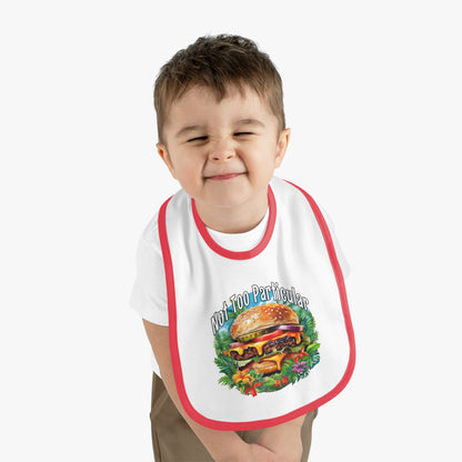 Baby Bib - Cheeseburger in Paradise Design