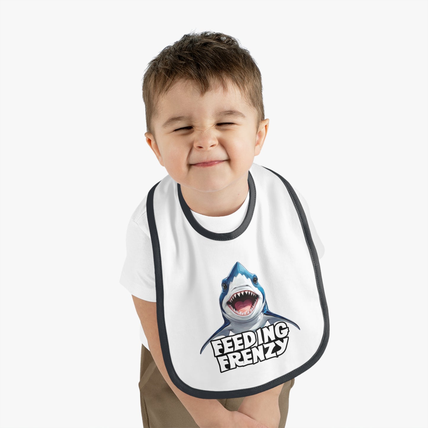 Feeding Frenzy Baby Bib | With Cute Baby Shark Art