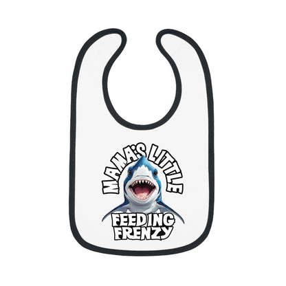 Mama's Little Feeding Frenzy Baby Bib With Cute Cartoon Baby Shark.