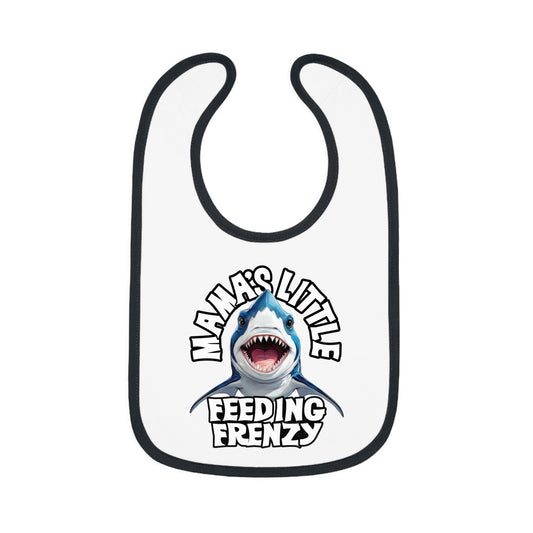 Mama's Little Feeding Frenzy Baby Bib With Cute Cartoon Baby Shark. Bibs