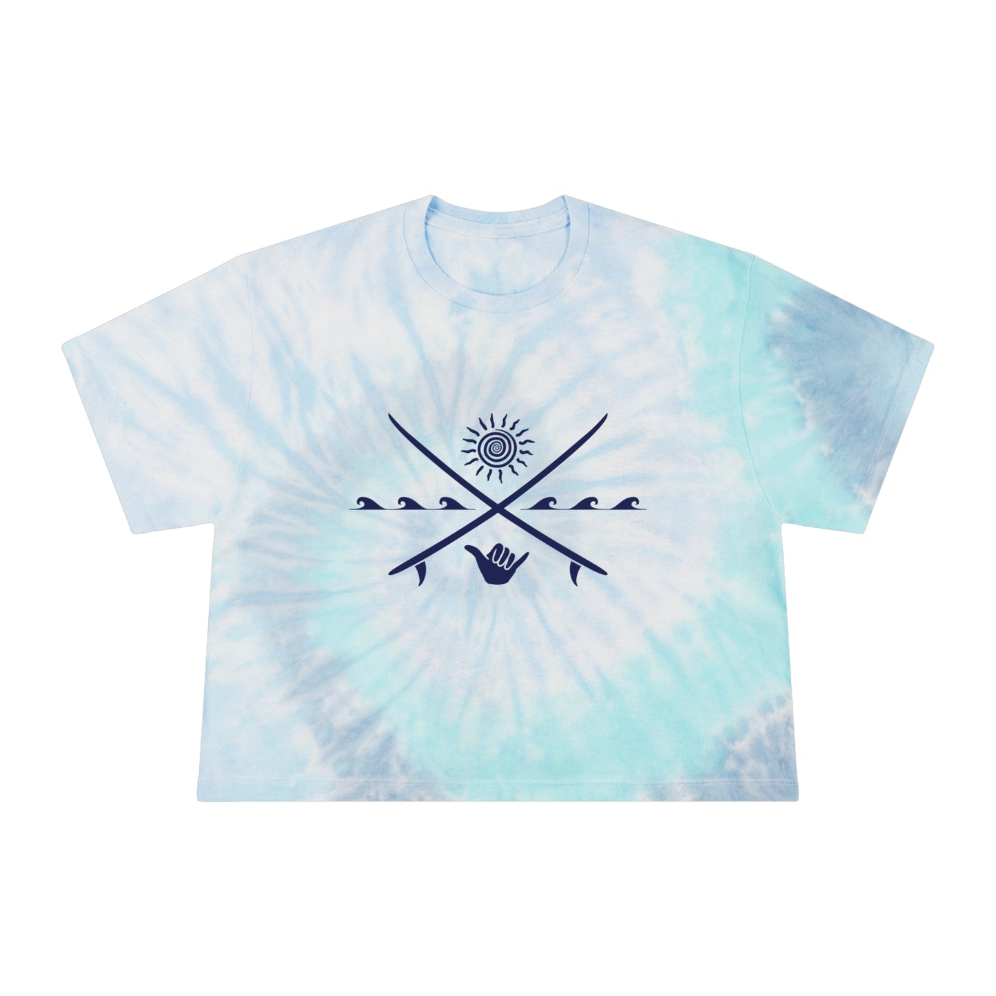 Women's Tie-Dye Crop Tee | Sun Shaka Crossed Surfboards