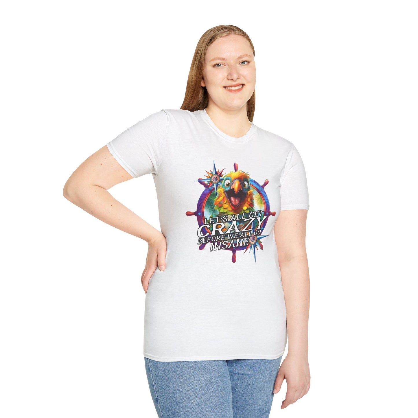 Crazy ParrotHead  | Unisex Softstyle T-Shirts In Tropical Colors