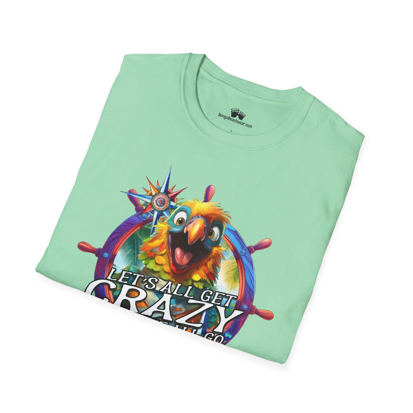 Crazy ParrotHead  | Unisex Softstyle T-Shirts In Tropical Colors